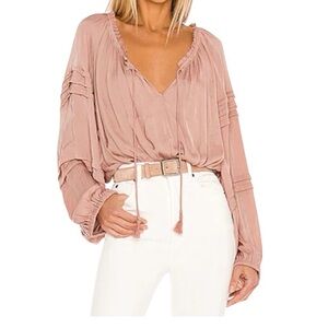 Free People All Tucks bodysuit in blush size XS
